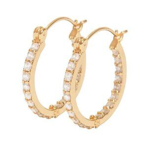 Crystal Haze Gold Plated Mini Serena Hoops Cubic Zirconia Earrings